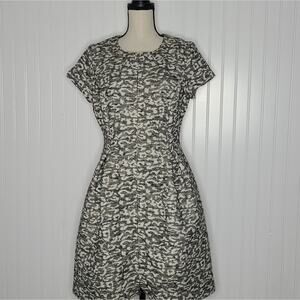 Eliza J Zip Front Leopard Jacquard Dress